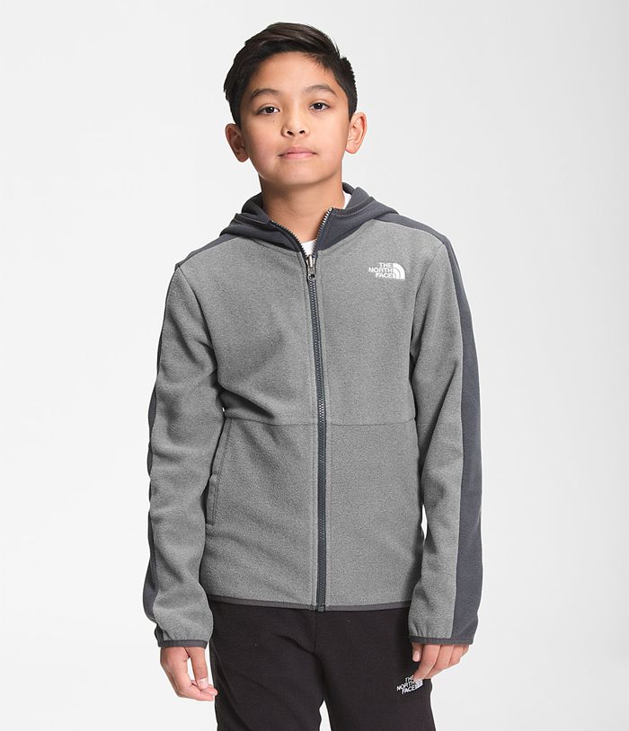 The North Face Boys Jacket Youth Glacier Full Zip Hoodie 217RWHIEY - Grey